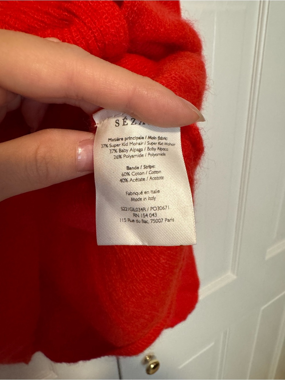 Sezane Gaspard Cardigan in red - Picture 3 of 5